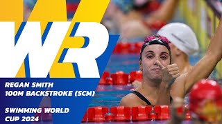 100m Backstroke World Records Belong to 🇺🇸 Regan Smith 🚀  Swimming World Cup 2024 [upl. by Charmain]