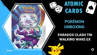 Pokémon Opening  Paradox Clash Walking Wake ex Tin [upl. by Lemhar]