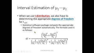 Confidence Intervals for the Difference bw two population Means Dependent amp Independent case [upl. by Asyral]