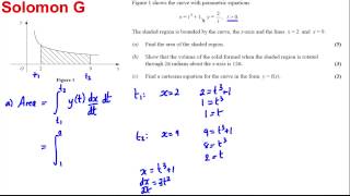 Integration of Parametric Equations Exam Style Question 2 [upl. by Edlun576]