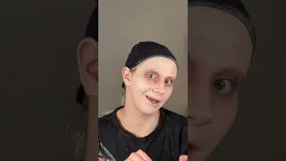 Pt 1 EDWINA SCISSORHANDS✂️💋shorts makeup edwardscissorhands halloween comedy makeuptutorial [upl. by Photina]