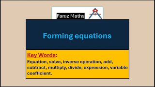 1 Forming equations [upl. by Dayiz]