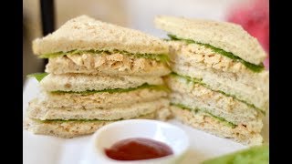 Chicken Mayonnaise Sandwich Recipe  Easy amp Quick Breakfast Sandwich [upl. by Suirauqed156]