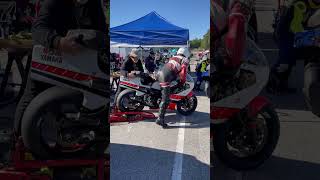 1978 Yamaha TZ750 4 Cylinder 2 Stroke Start Up AHRMA Barber Motorsports Park Vintage Festival 2023 [upl. by Fenton]