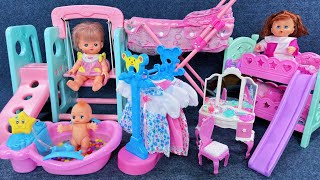 10 Minutes Satisfying with Unboxing Pink Slide Bed Playset，Playground Swings Toys ASMR  Review Toys [upl. by Middle989]