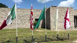 Nine Flags over Goliad  Presidio La Bahía Goliad Texas [upl. by Einafit485]