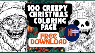 100 Creepy Christmas Coloring Pageready book with book cover ready to upload on amazon [upl. by Nylecaj]