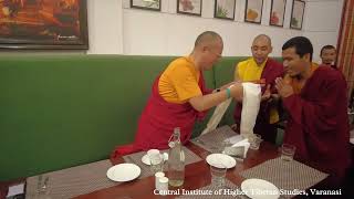 Dinner for Drikung disciples studying at Central Institute of Higher Tibetan Studies Varanasi [upl. by Renzo]