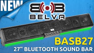 Belvas New BASB27 27quot Powersports amp UTV Soundbar with LED Lighting amp a Builtin Class D Amplifier [upl. by Chamkis107]