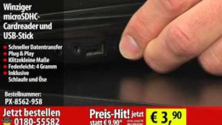 Xystec Winziger microSDHCCardreader amp USBStick [upl. by Gati]