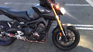 2014 Yamaha FZ09 full akrapovic exhaust [upl. by Nosnirb712]