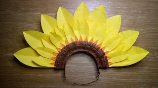 DIY FLOWER HEADDRESS SUNFLOWER FESTIVAL HEADPIECE [upl. by Leahey553]