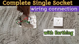 Complete single Socket wiring connection with earthing1socket connectionone socket wiring [upl. by Bohlen]