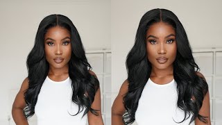 The Best BODY WAVE GLUELESS 5X5 LACE CLOSURE WIG INSTALL❗️ ASTERIA HAIR  Perfect Everyday Wig [upl. by Anaujnas]