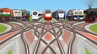 🔟 Rails Crossings At Forked🆘️ Branched 3D Railroad Tracks  train train train game [upl. by Bal]