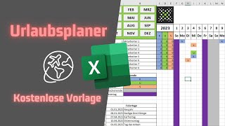 Urlaubsplaner in Excel für Mitarbeitende  Kostenlose Vorlage [upl. by Neetsirhc]