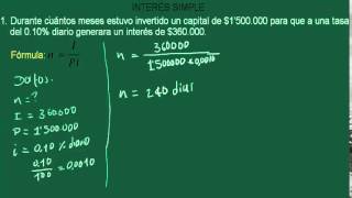 INTERÉS SIMPLE CALCULAR EL TIEMPO  EJERCICIO 15 [upl. by Poler]