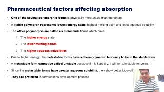 Part 3 Physicochemical factors affecting drug absorption I Polymorphism and amorphism [upl. by Sherm66]