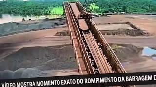 Momento exato do rompimento da barragem de Brumadinho  Análise [upl. by Drarreg692]