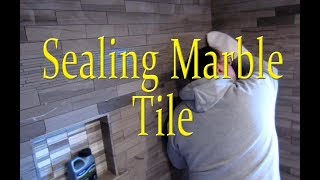 Sealing marble tile [upl. by Lilllie]