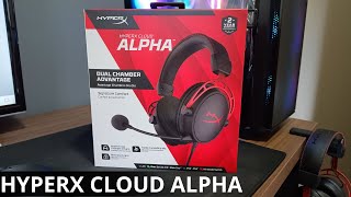 Headset Gamer HyperX Cloud Alpha  Unboxing e primeiras impressões [upl. by Airdnola802]