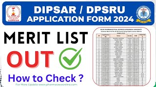 Dipsar Merit List out 2024  How to Check Your Merit Stepbystep Process [upl. by Nycila295]