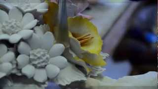 Ceramic flowers style Capodimonte [upl. by Tnilc]