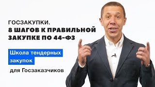 Госзакупки Как организовать процесс закупки Заказчику 8 шагов для участников 44ФЗ [upl. by Teews]