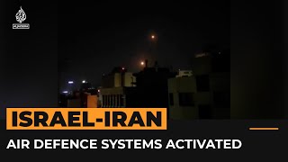 Video shows Iranian air defence systems activate during Israeli attack  AJ Shorts [upl. by Haeluj]