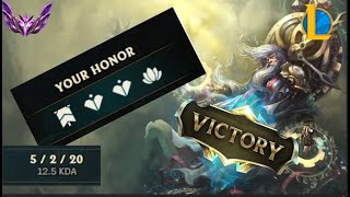 How to carry and get 4 honors as Zilean support  Master Peak main supp  elo D II [upl. by Goldy379]