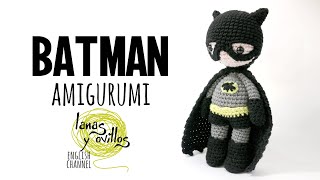 HOW TO CROCHET BATMAN AMIGURUMI  Tutorial  Lanas y Ovillos in English [upl. by Breana]