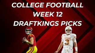 College Football DraftKings Picks  Week 12 [upl. by Sowell]