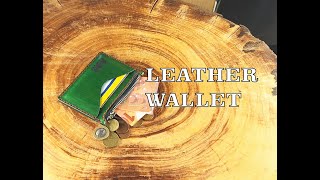 Making Leather Wallet  Leather craft  DIY  ASMR [upl. by Alysa]