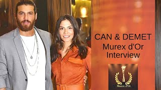 Can Yaman amp Demet Ozdemir interview ❖ Murex Dor Best Actor Award Press Conference ❖ English ❖ 2019 [upl. by Ohs700]