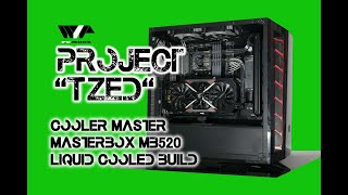 Cooler Master MasterBox MB520 LiquidCooled Build quotTzedquot [upl. by Ellierim]