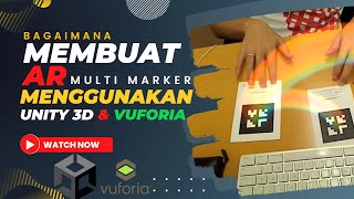 Tutorial Augmented Reality AR Multiple Marker Menggunakan Vuforia dan Unity 3D [upl. by Pruter78]