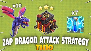 Th10 Zap Dragon Attack Strategy  Th10 Dragon Attack Strategy  Best Th10 Attack  Clash Of Clans [upl. by Asta]