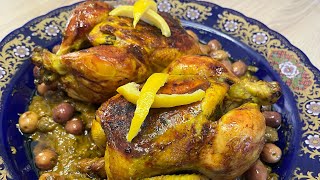 POULET AUX OLIVES à la Marocaine et sa sauce à l’oignon Daghmira [upl. by Yrolg]