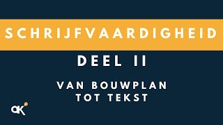 Schrijfvaardigheid deel 2 van bouwplan tot het schrijven van een tekst [upl. by Anual]