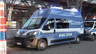 Italian Police in Germany  Mobile Office Unit Citroen Van  Exterior amp Blue Lights  2462024 [upl. by Acinhoj]