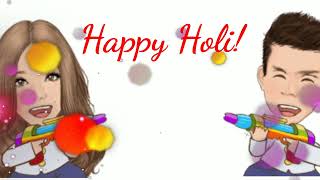 Happy Holi animated wishes video copyright free to use [upl. by Harimas]