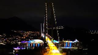 AIDAnova on her way under the Askøy Bridge [upl. by Frasquito]