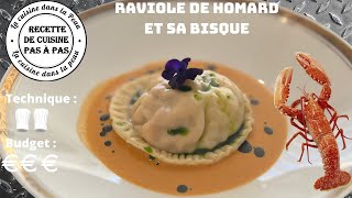 Raviole de homard bisque et huile verte Spécial repas de fêtes [upl. by Ainet]