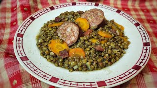 LENTILLES PAYSANNES À LA SAUCISSE DE MORTEAU [upl. by Fair]