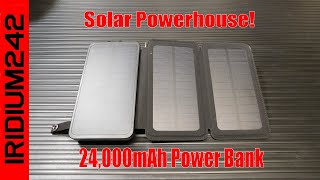 FEELLE Portable Solar 24000mAh Power Bank Solar Bank Powerhouse [upl. by Flory]