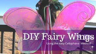 Easy Cellophane Fairy Wings  How to make them [upl. by Meekahs]