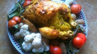 Moroccan Stuffed Chicken دجاج محشو بالطريقة المغربية [upl. by Enyrehtac]