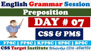 Preposition  English Grammar Series  Day 07  CSS  PMS [upl. by Arolf]