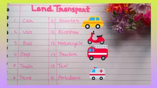 20 Name of Land Transport in Englisheasy name of land transport land transport [upl. by Cullin158]