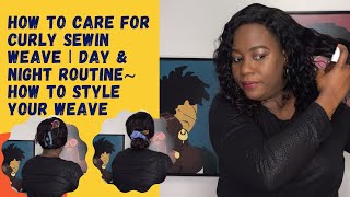 BEST CARE FOR WATER WAVE SEWIN WEAVE  NIGHT AND DAY ROUTINE  EASY WAYS TO STYLE  MY BLOOMING TV [upl. by Dredi335]